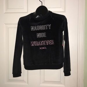 NWT XOXO - Naughty Nice Christmas Holiday Sweatshirt Sweater Top - S
